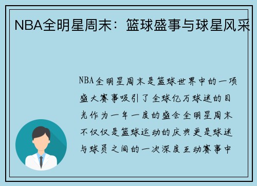 NBA全明星周末：篮球盛事与球星风采